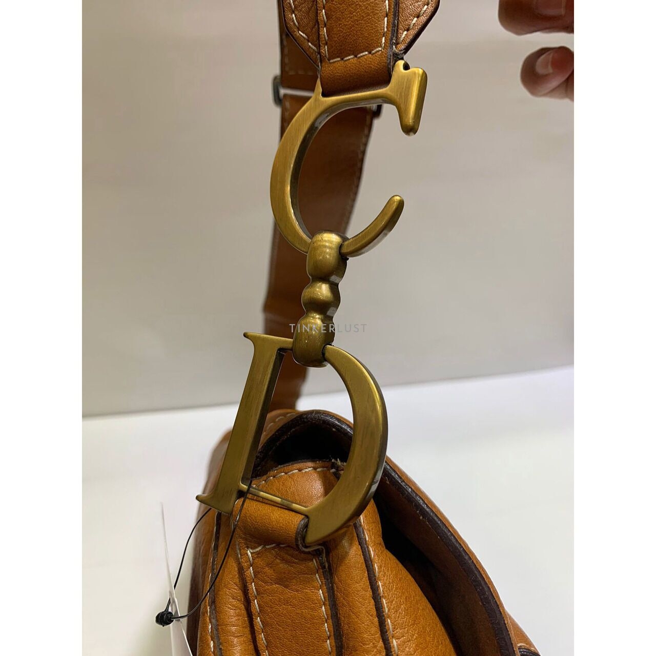 Christian Dior Saddle Large Vintage Leather Brown 2002 Shoulder Bag