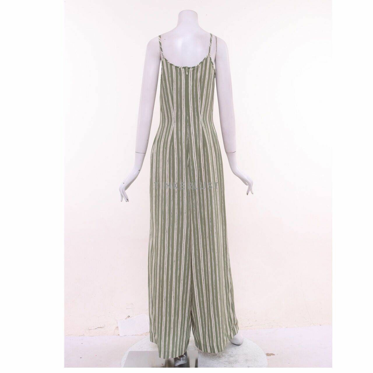 Private Collection Green & White Stripes Jumpsuit