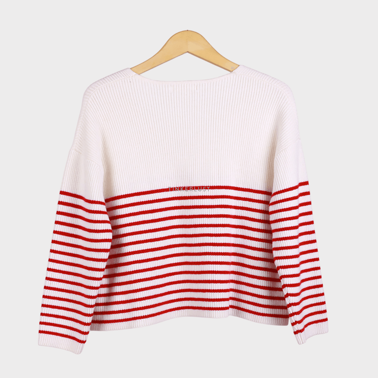 Mango Red & White Stripes Sweater