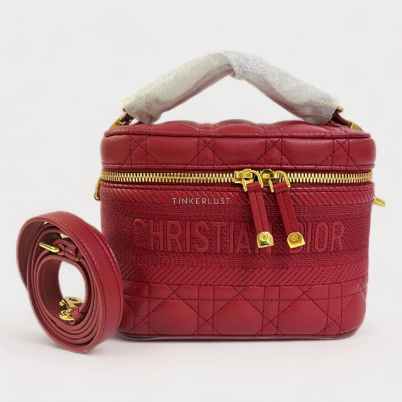 Christian Dior Vanity Travel Poppy Red Lambskin 2020 GHW Satchel