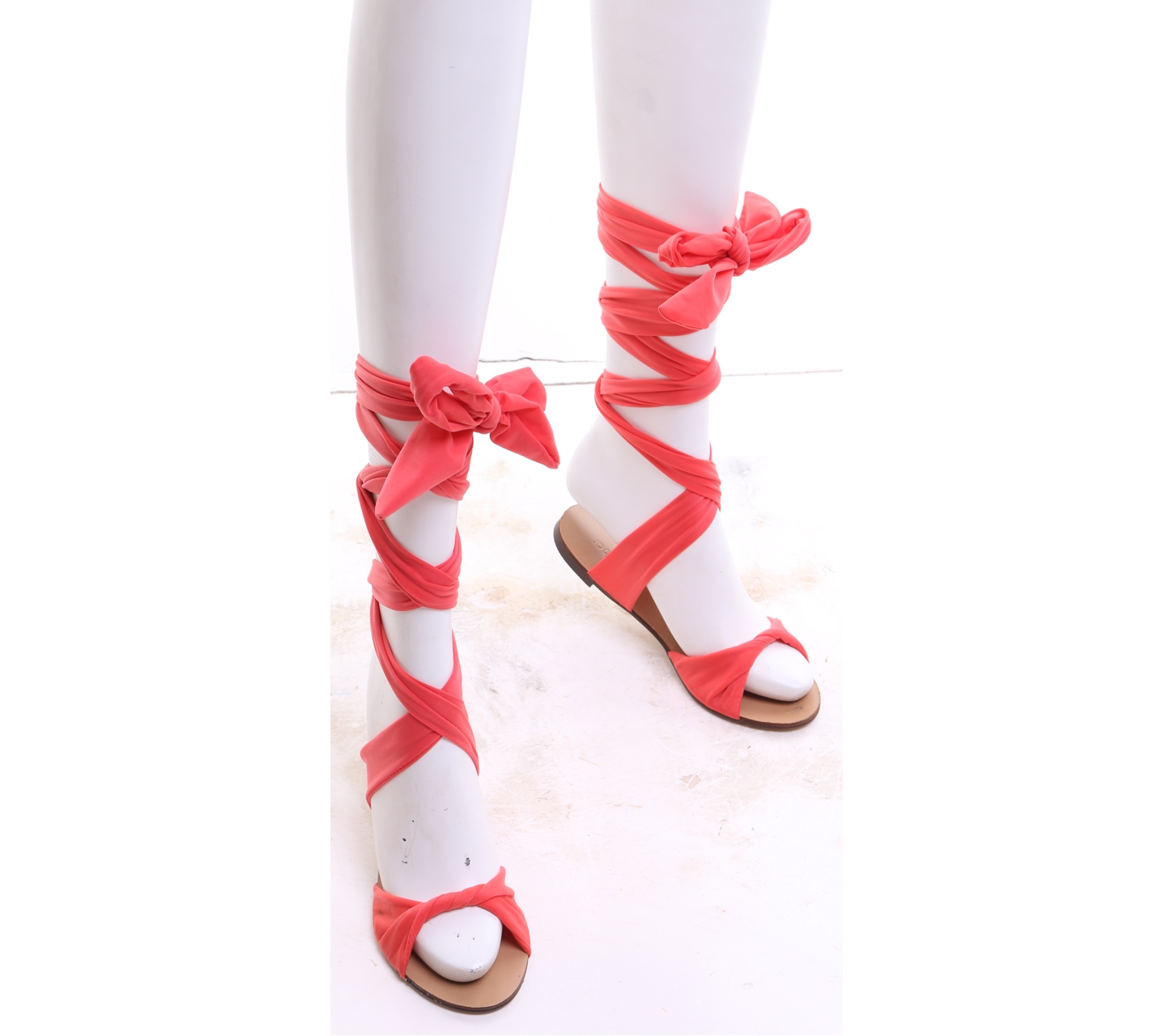 Private Collection Pink Lace Up Sandals