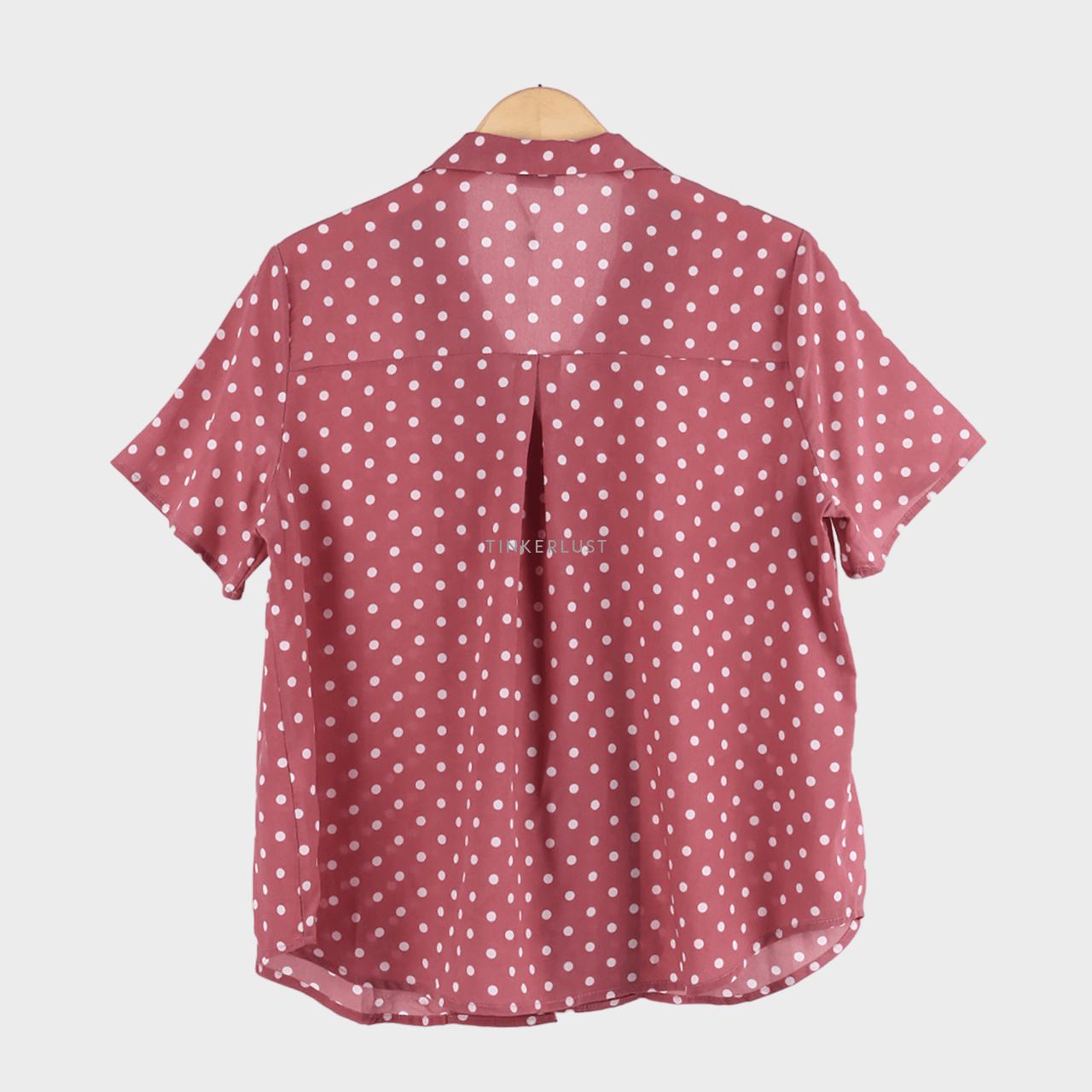 This is April Pink & White Polkadots Blouse