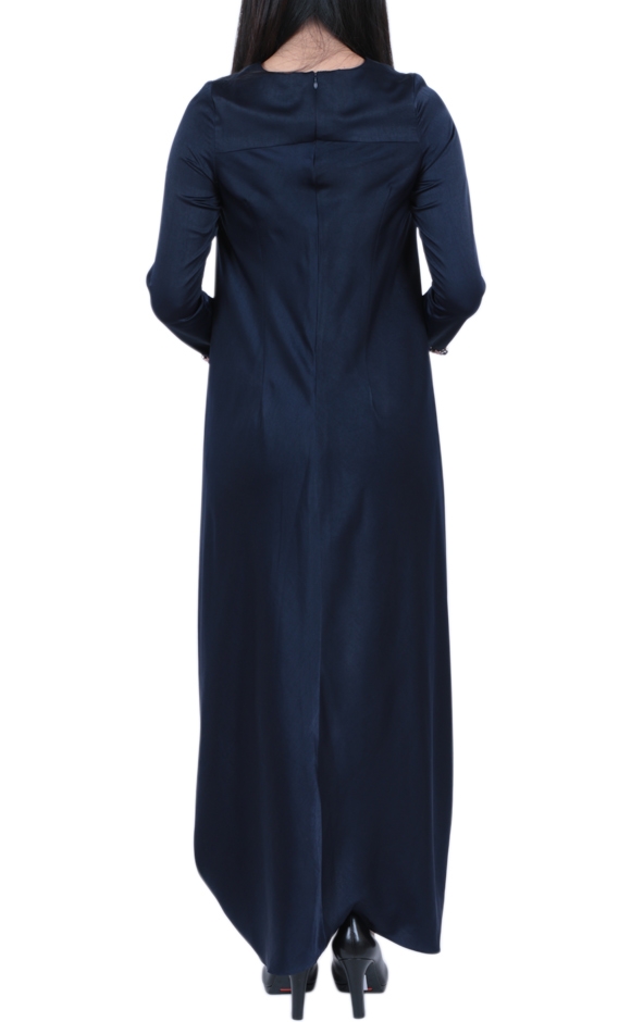 Dark Blue Beaded Long Dress