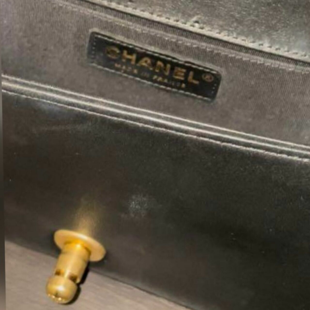 Chanel Metallic Crumpled Goatskin Small Boy Flap Black Gold