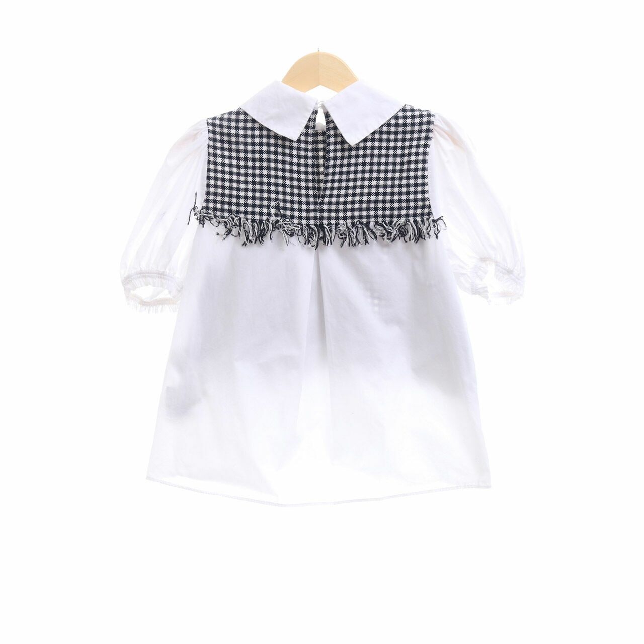 Zara Black White Checkered Blouse