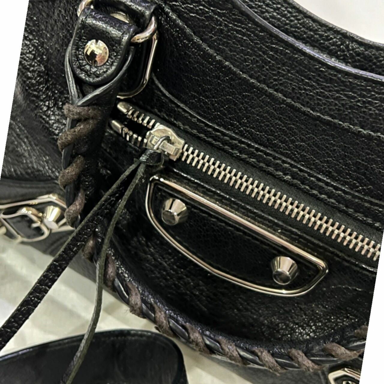 Balenciaga Classic Metallic Edge Mini Black Shw Complete Set Sac + Mirror