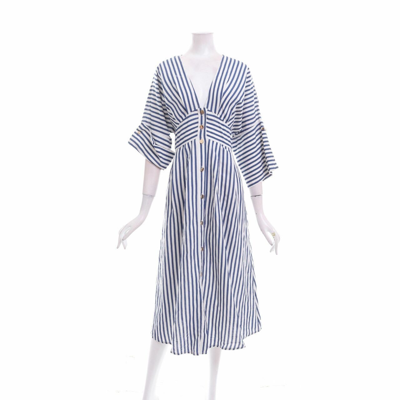 Zara Blue & White Stripes Long Dress