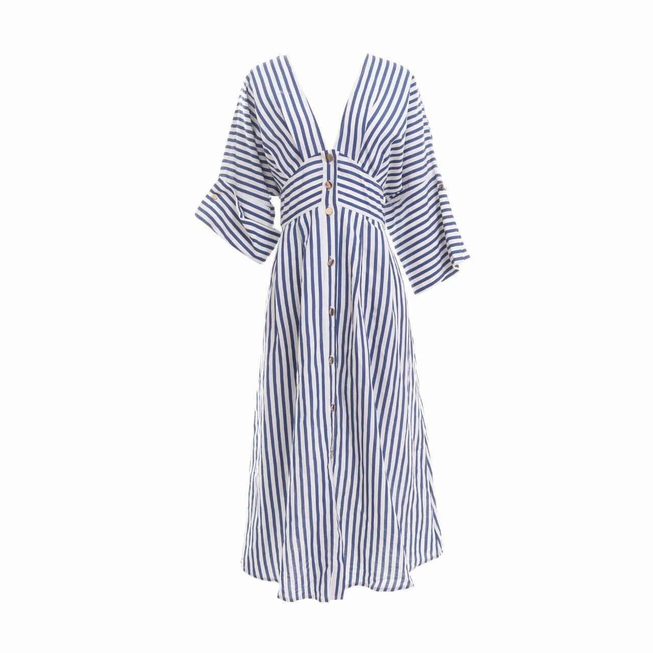 Zara Blue & White Stripes Long Dress