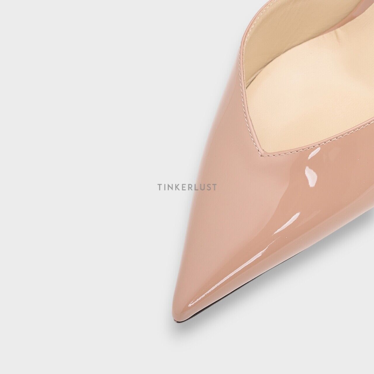 Jimmy Choo Saeda Ankle Crystal 85mm in Ballet Pink Patent Strap Heels