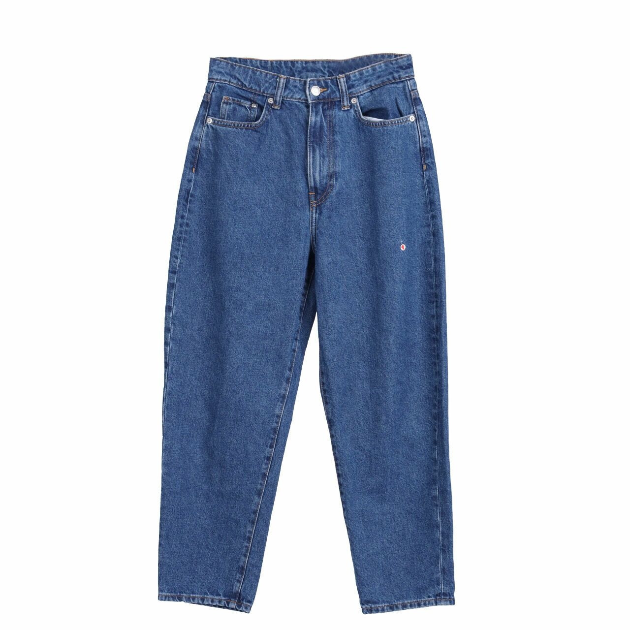 H&M Dark Blue Loose Mom High Waist Jeans Long Pants