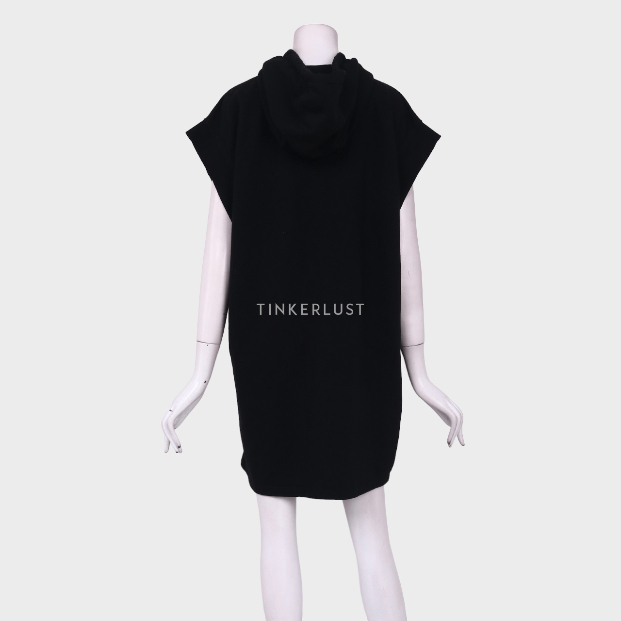 Zara Black PLUSH JERSEY DRESS with Hoodie