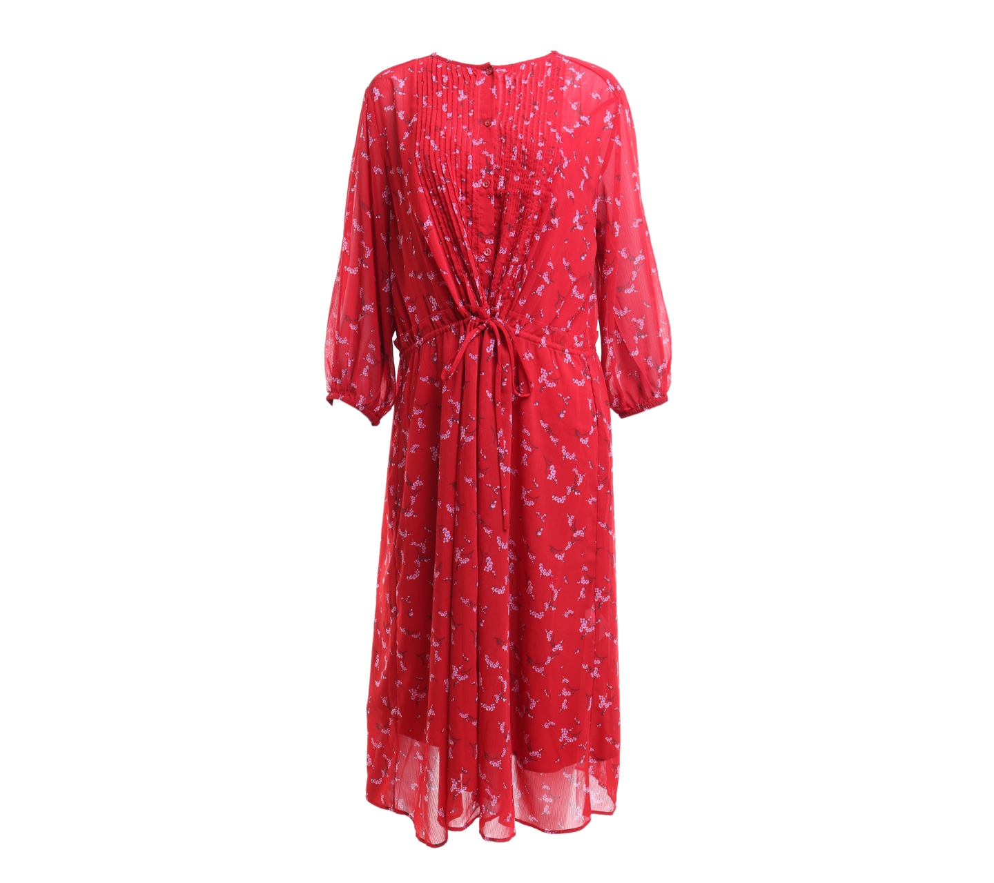 Uniqlo Red Floral Midi Dress