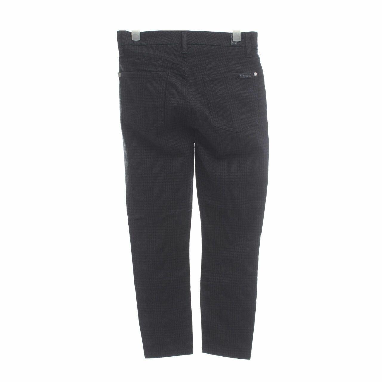 7 For All Mankind Black/Dark Grey Patterned Long Pants