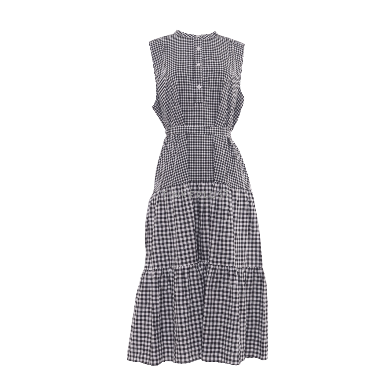 UNIQLO Black & White Checkered Midi Dress