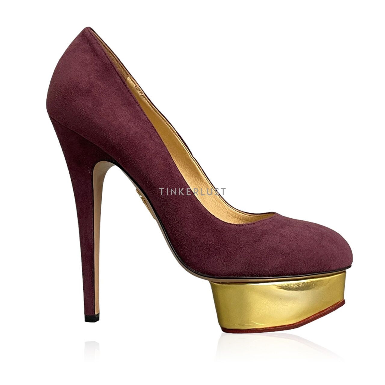 Charlotte Olympia Dolly Puttin On the Glitz Suede Purple Heels