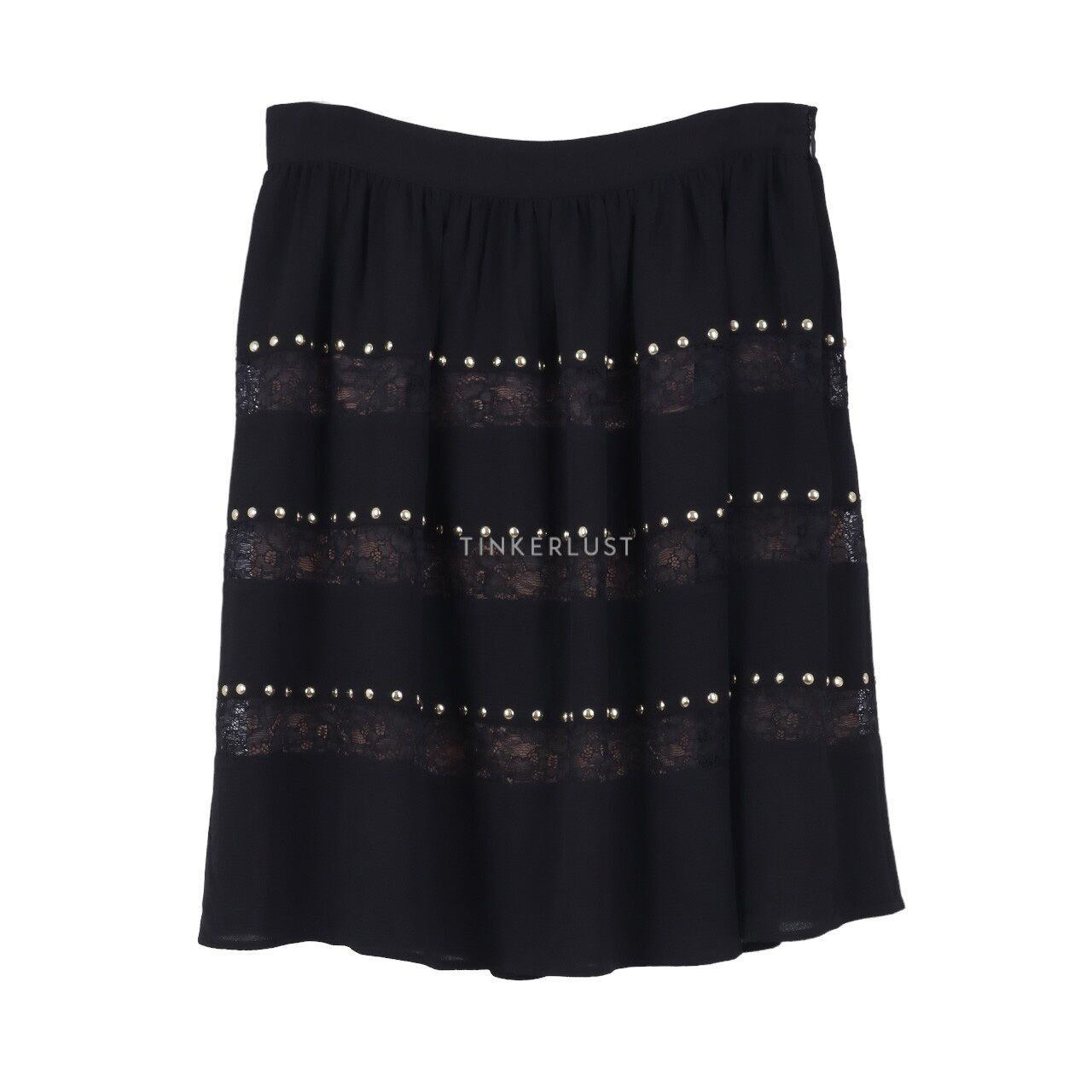 Michael Kors Crepe Embellishment Black Skirt