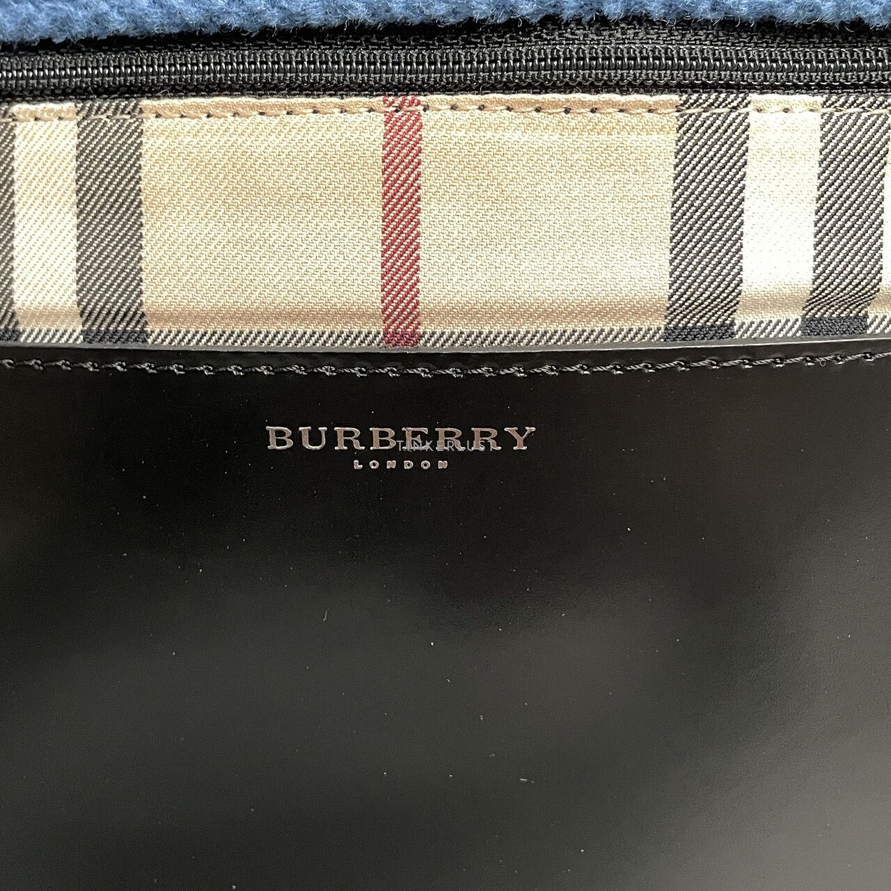 Burberry Blue Reversible Check Archive Beige Handbag