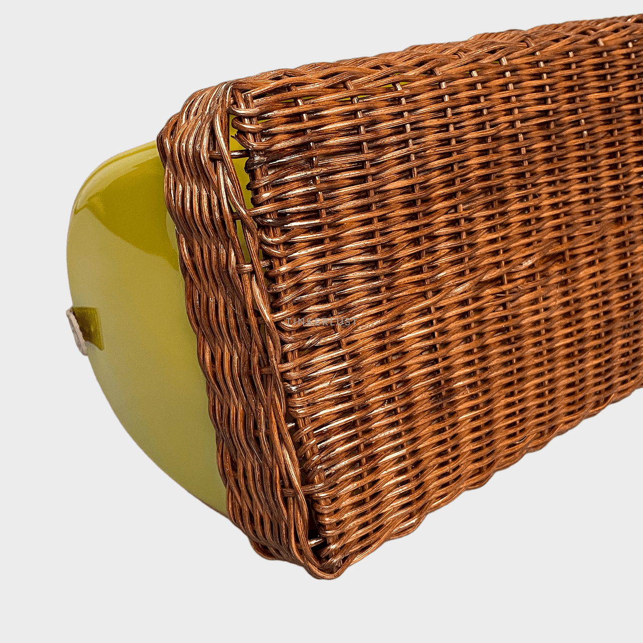 Furla Candy Rattan Olive Yellow Rubber GHW Handbag