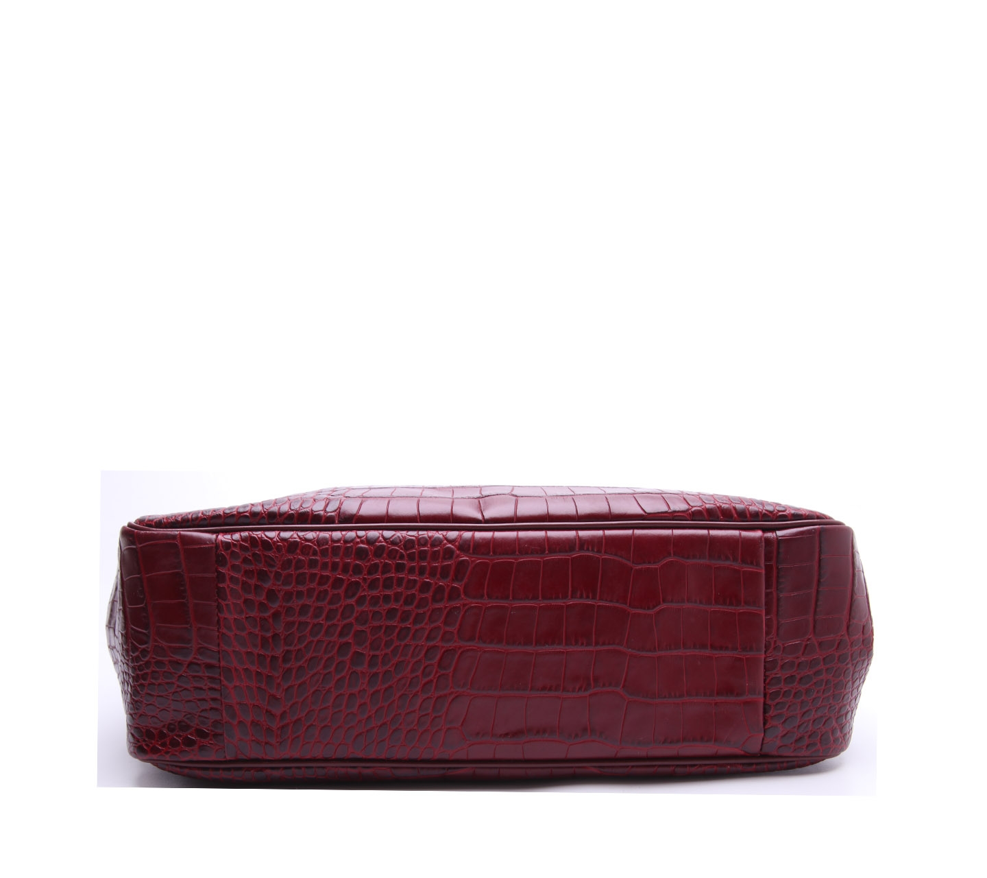 Longchamp Roseau Croc Embossed Red Handbag