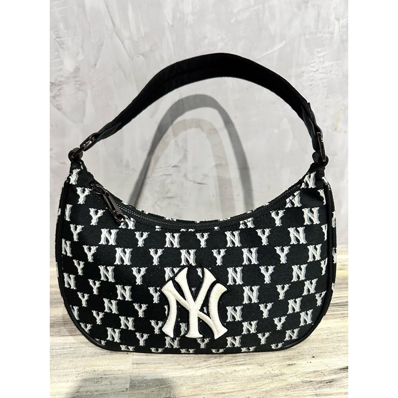 MLB Monogram Hobo Bag New York Yankees 'Black' 3ABQS012N-50BKS