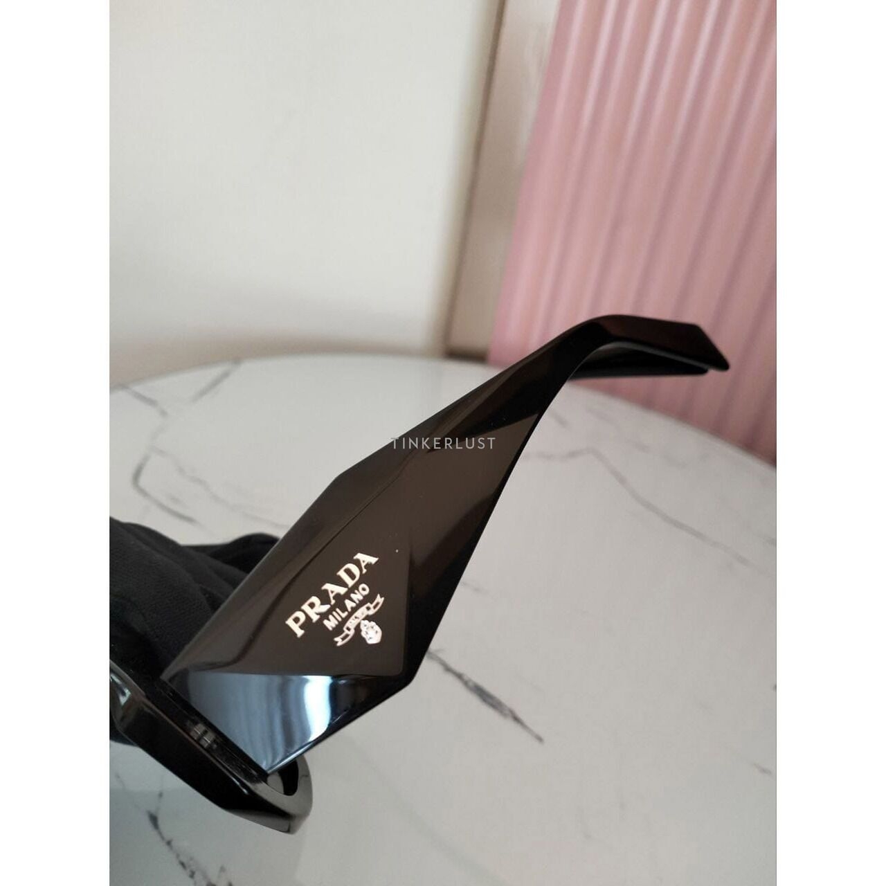 Prada Triangle Logo Sunglasses in Black