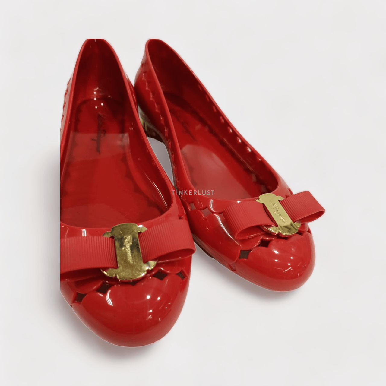 Salvatore Ferragamo Jelly Red Flat Shoes