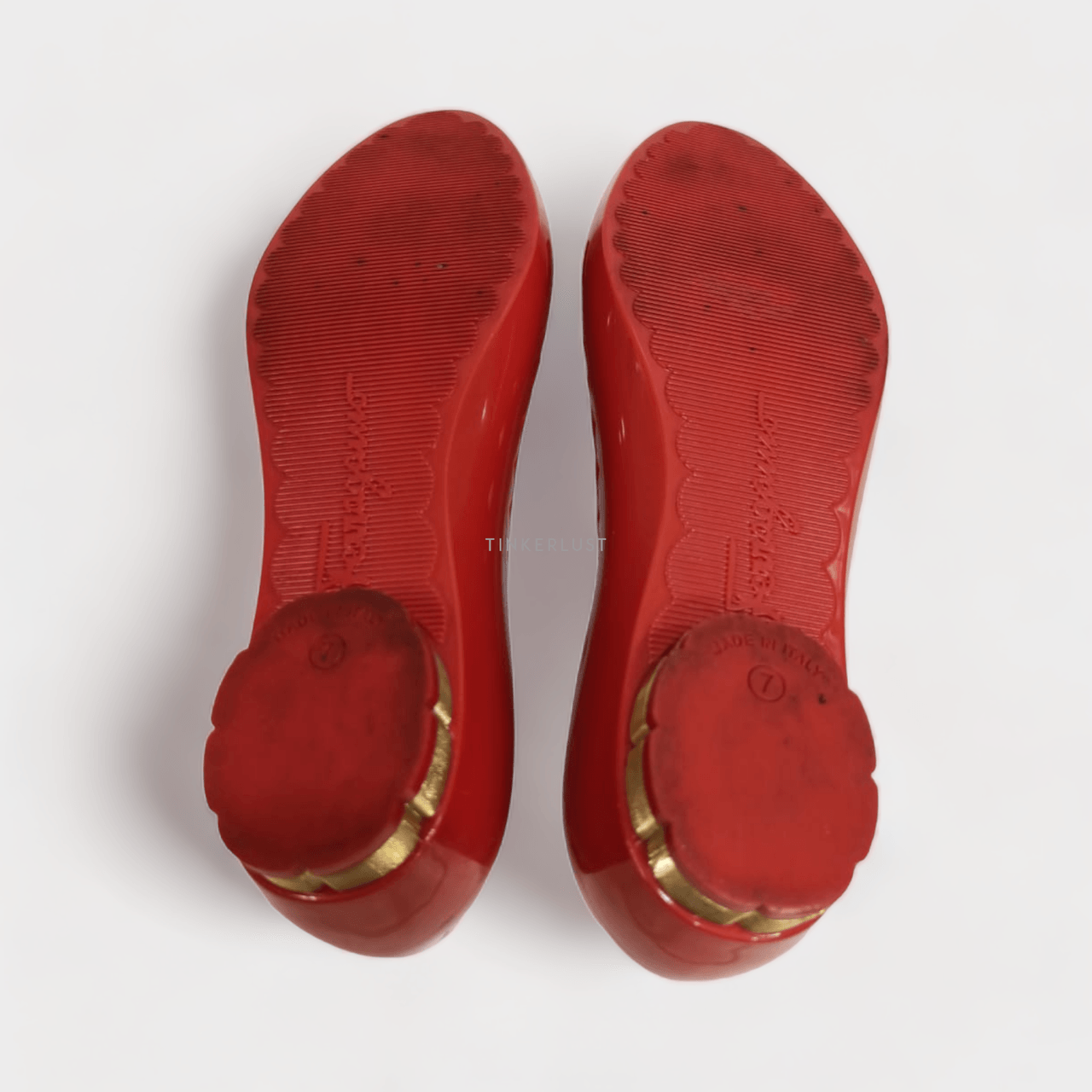 Salvatore Ferragamo Jelly Red Flat Shoes