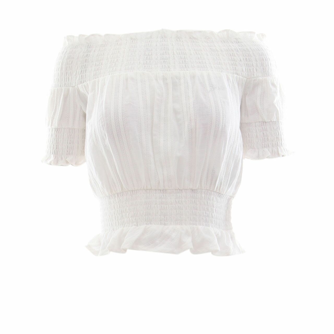 Guess Elasticated White Insert Blouse 