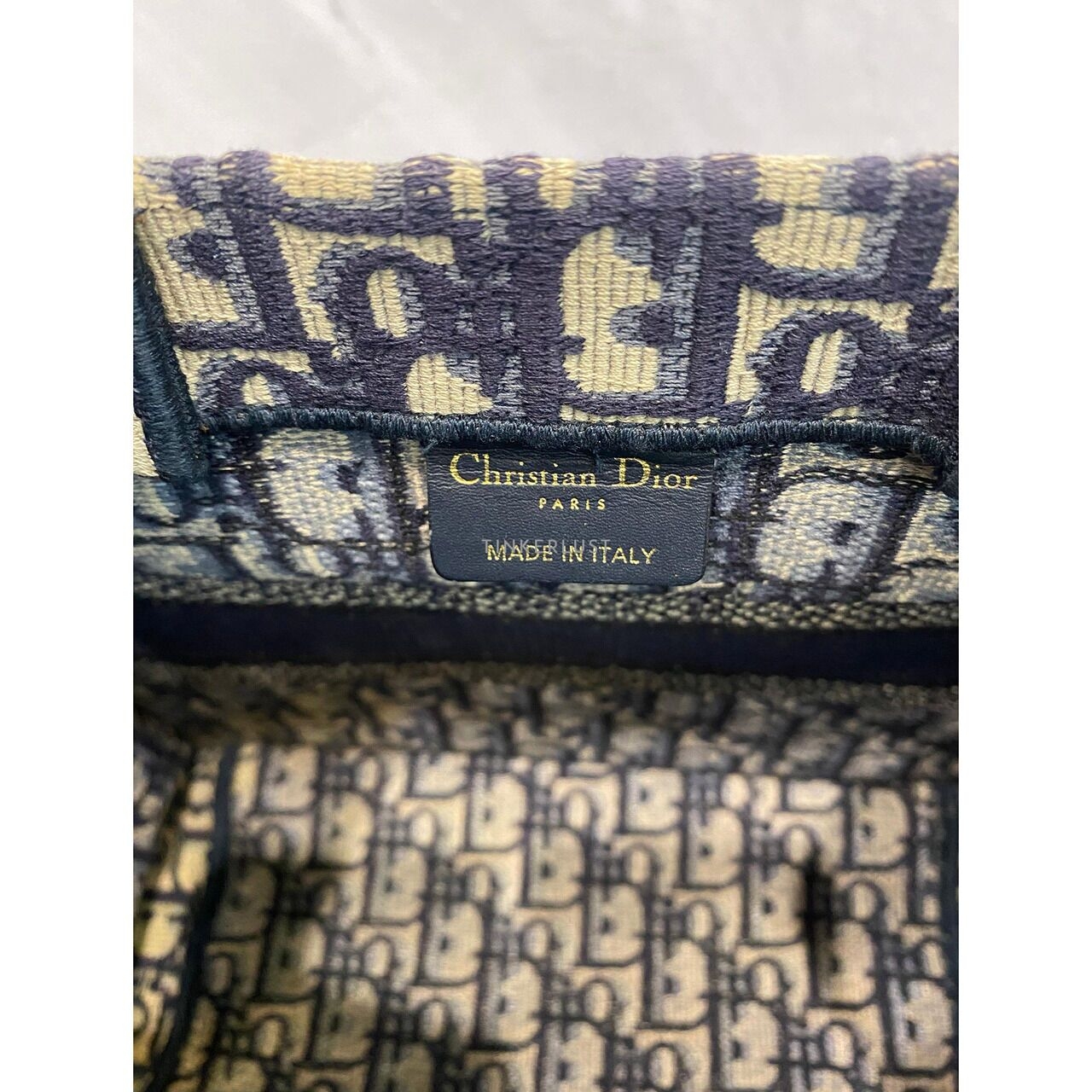 Christian Dior Book Tote Small Oblique Navy 2021
