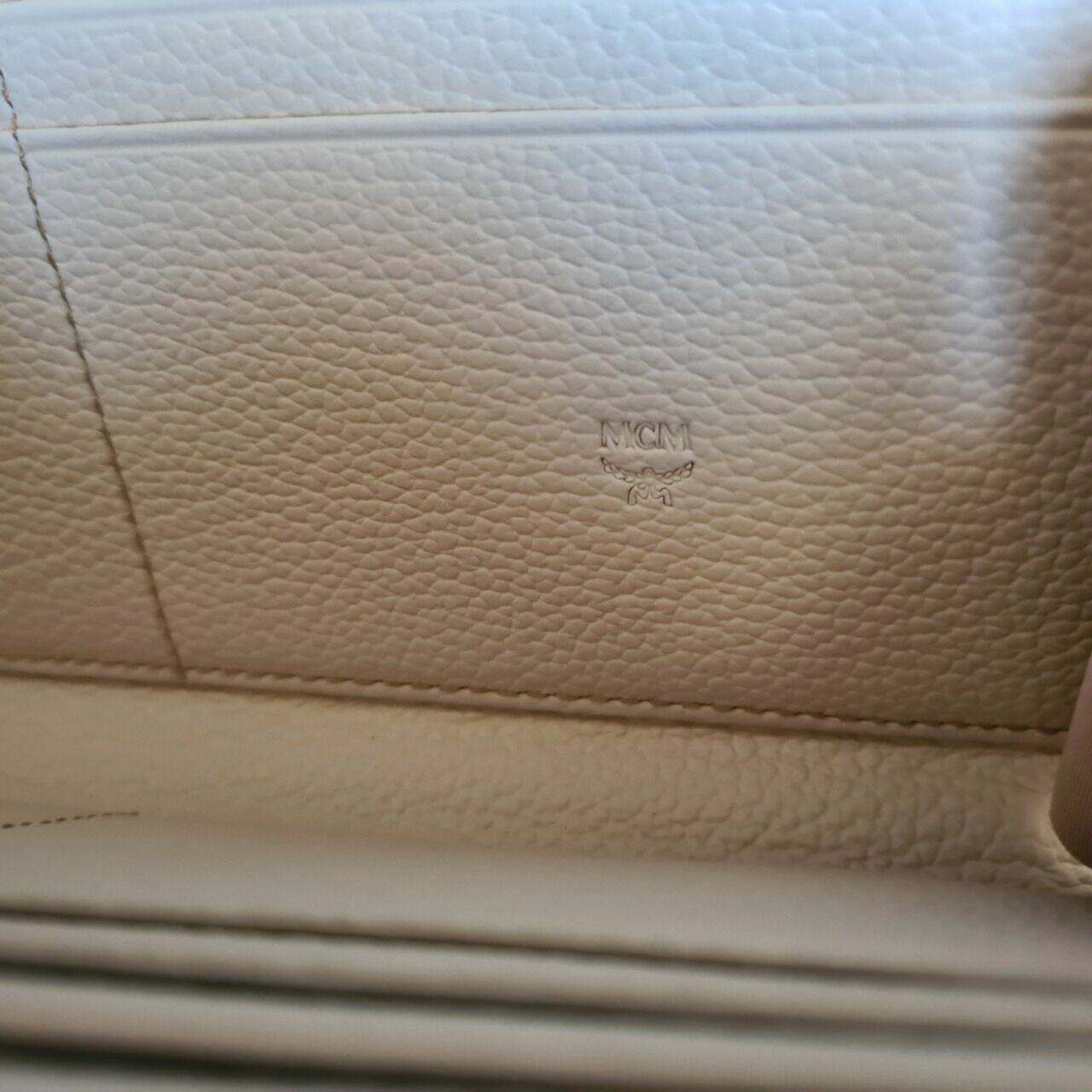 Mcm Aren Large Beige Visetos Leather Multifunctional Zip Around Clutch Wallet