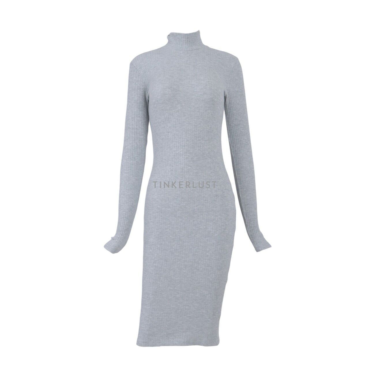 H&M Grey Turtleneck Midi Dress