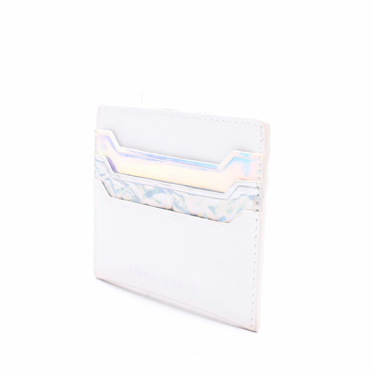 Charles & Keith White Hologram Xxs Card Holder