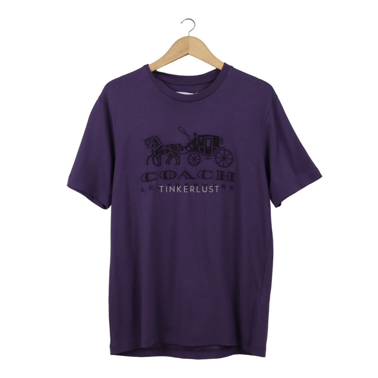 Coach Horse and Carriage Purple Cotton T-Shirt