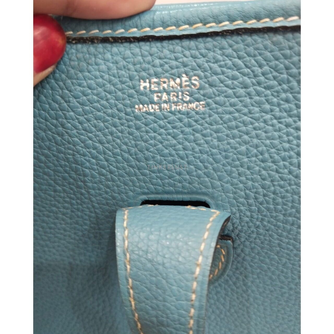 Hermes Evelyn PM Blue #G Square Sling Bag
