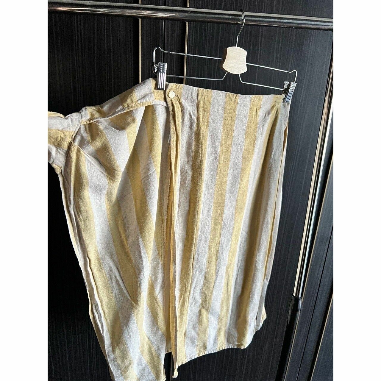 Mango Linen Overlap Wrap Skirt 