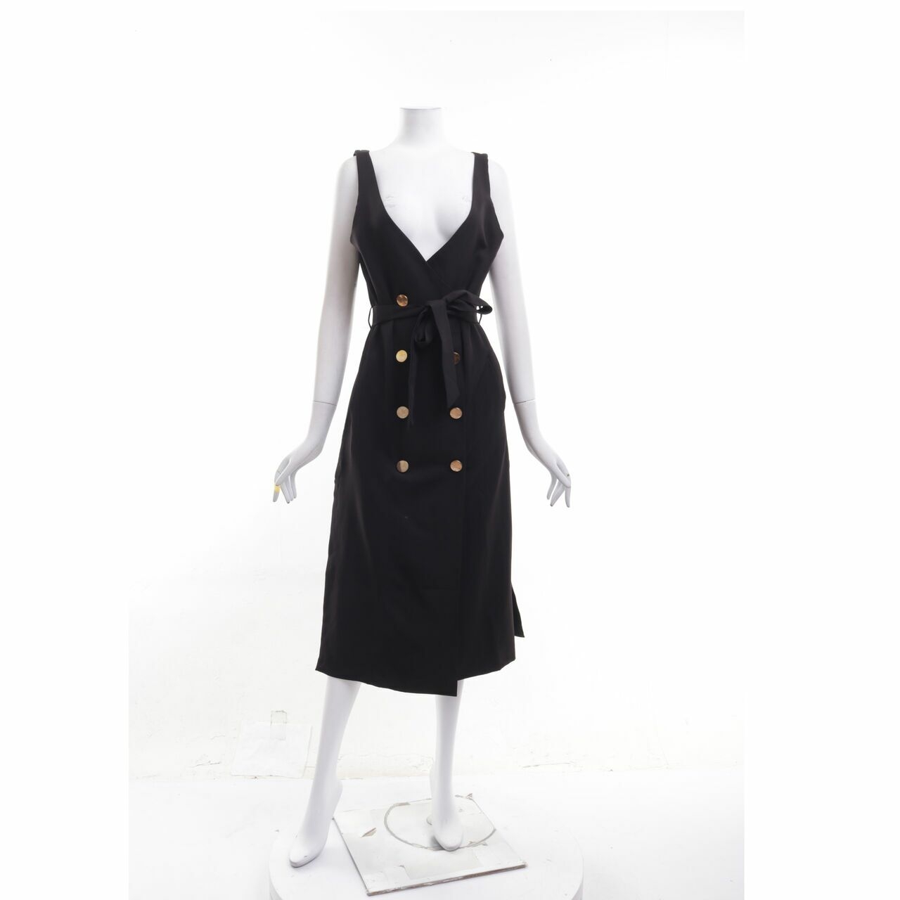 Private Collection Black Slit Midi Dress