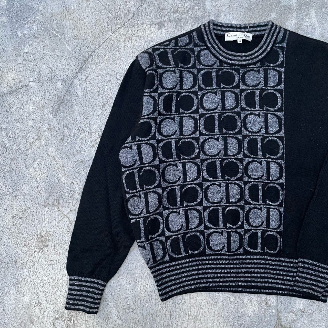 Christian Dior Sports Silver & Black Sweater