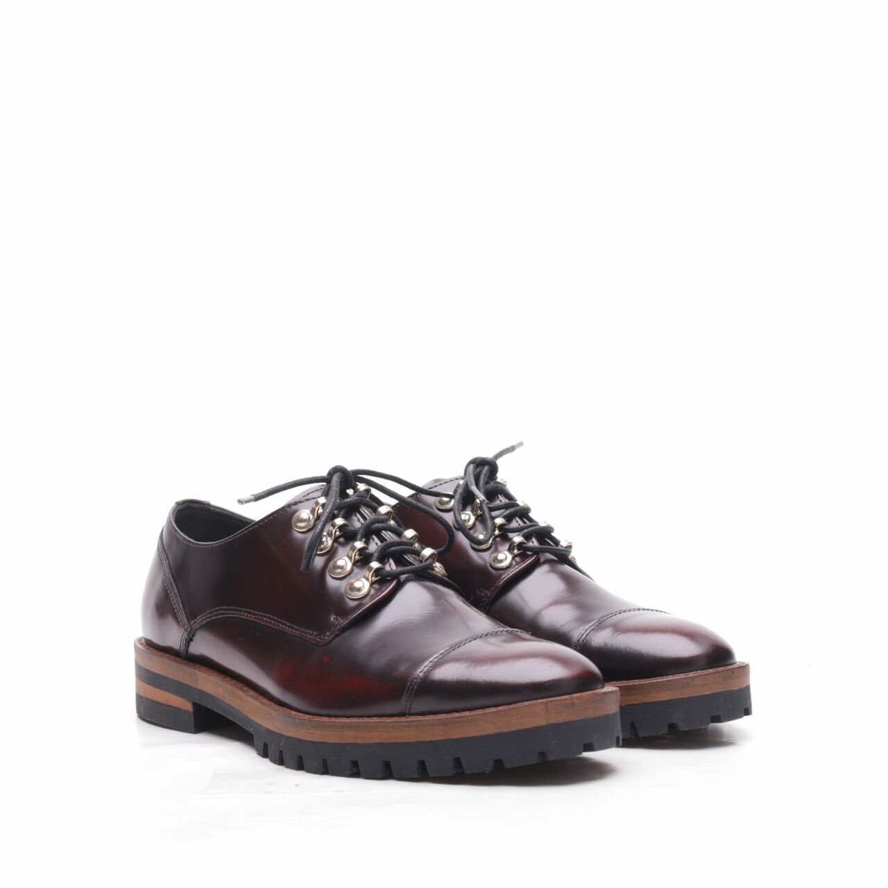Massimo Dutti Dark Brown Oxford Sneakers