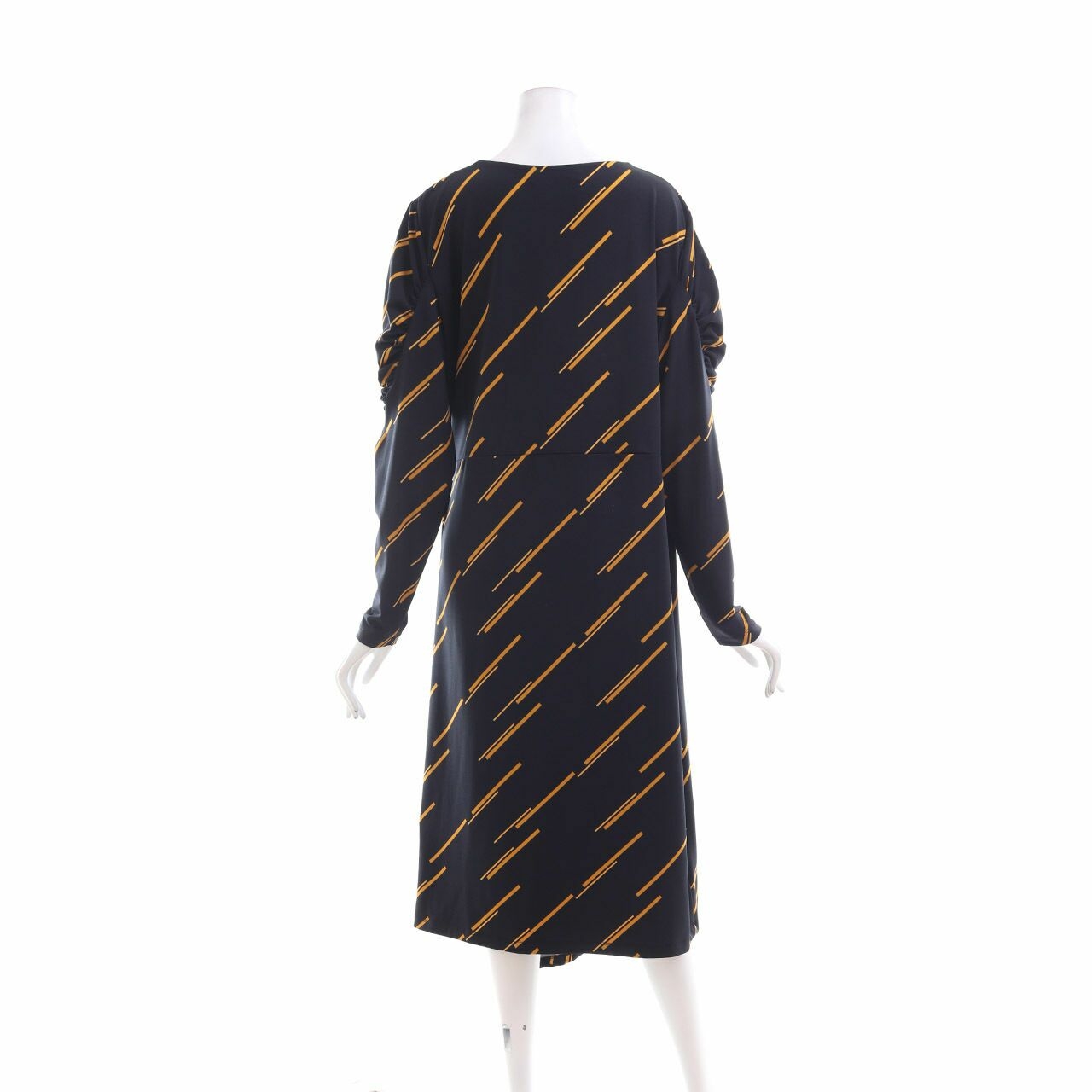 Marks & Spencer Navy & Mustard Wrap  Midi Dress
