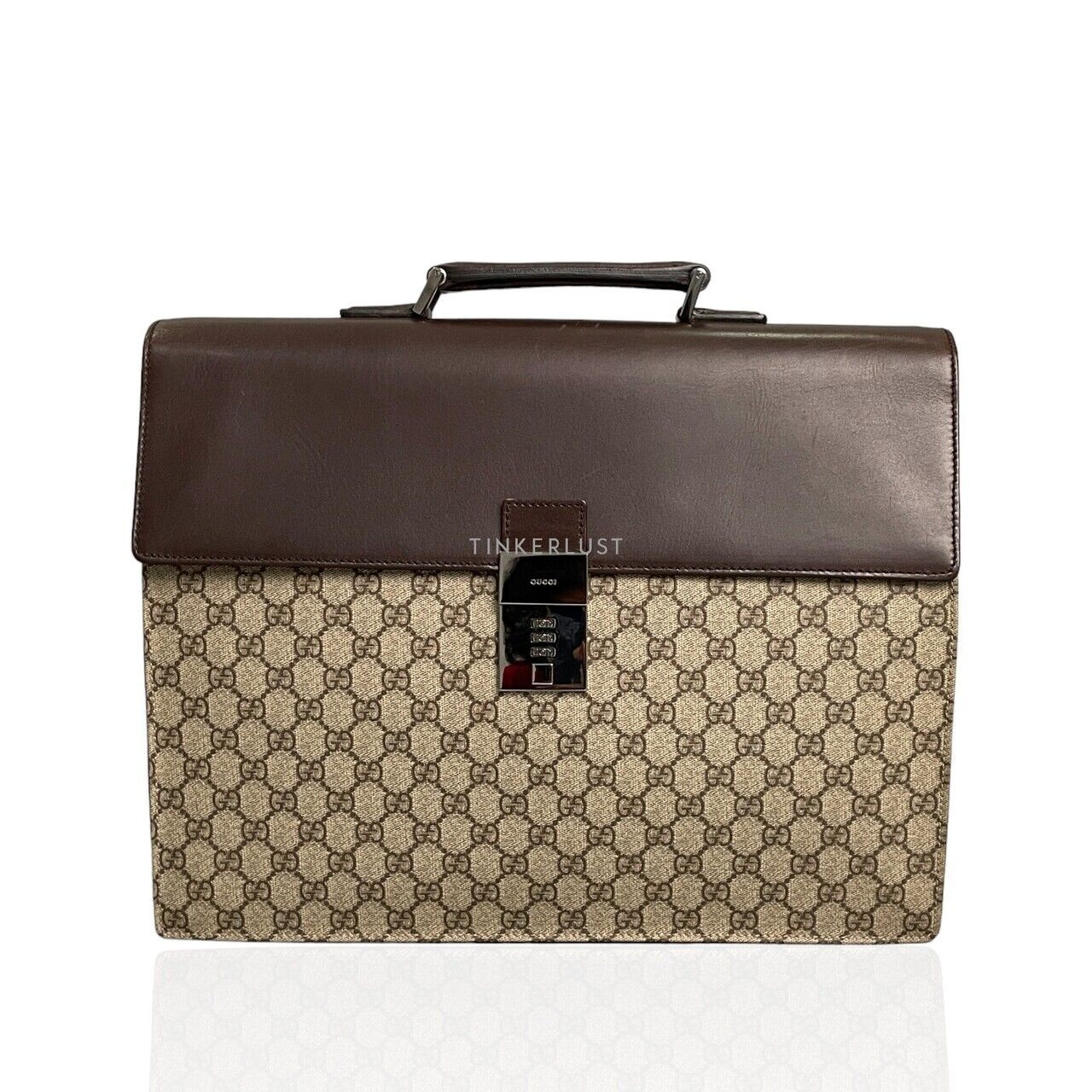Gucci Business Bag Brown GG Monogram Canvas Briefcase