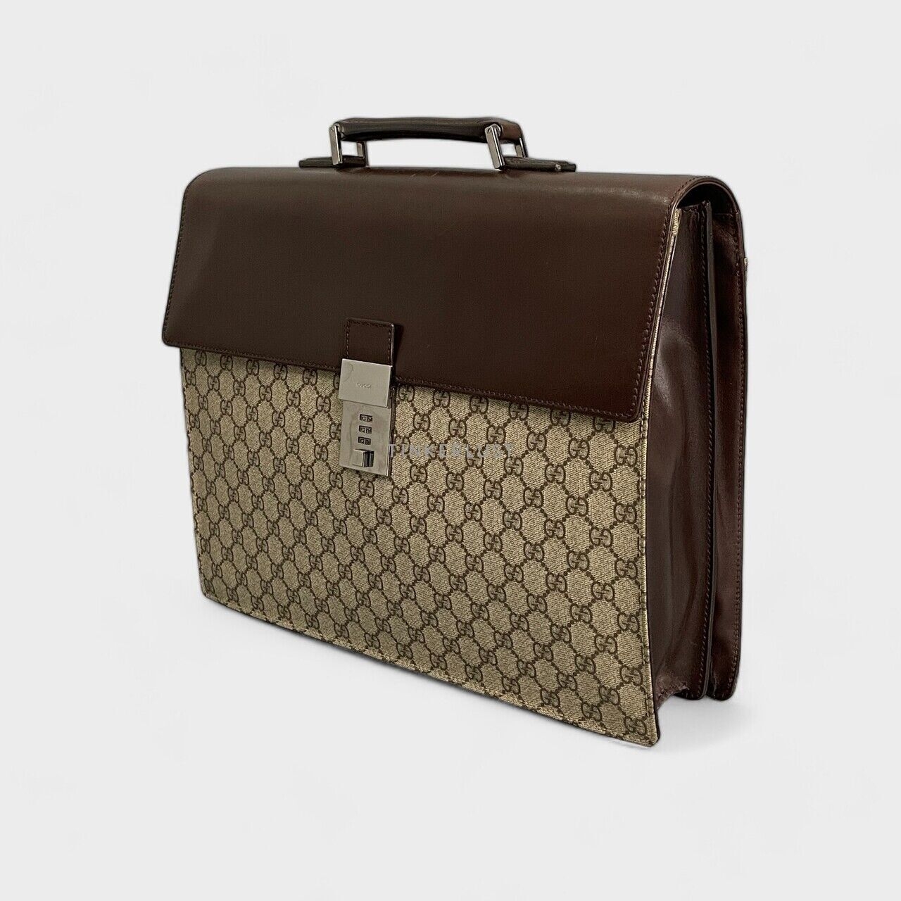 Gucci Business Bag Brown GG Monogram Canvas Briefcase