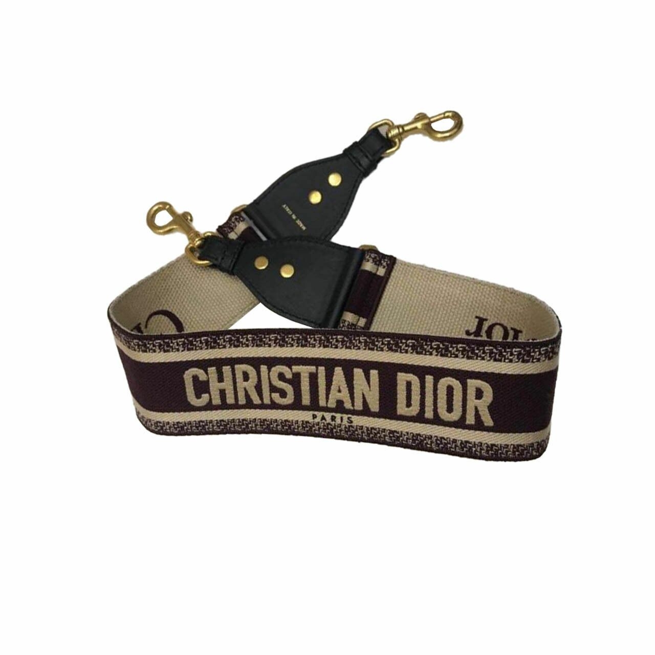 Christian Dior Logo Embroidered Shoulder Strap Burgundy 