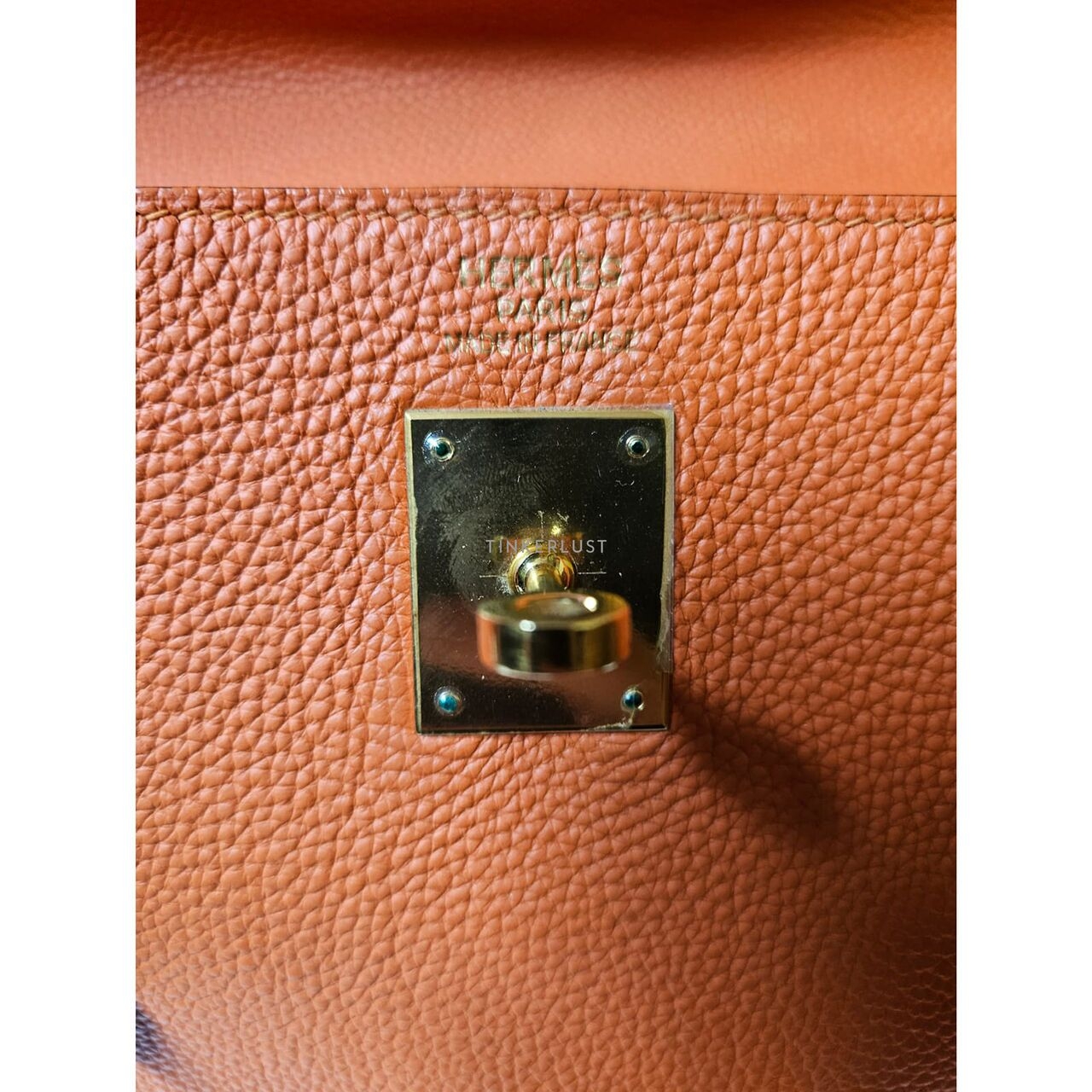 Hermes Kelly 35 Orange Togo Leather #N GHW Satchel