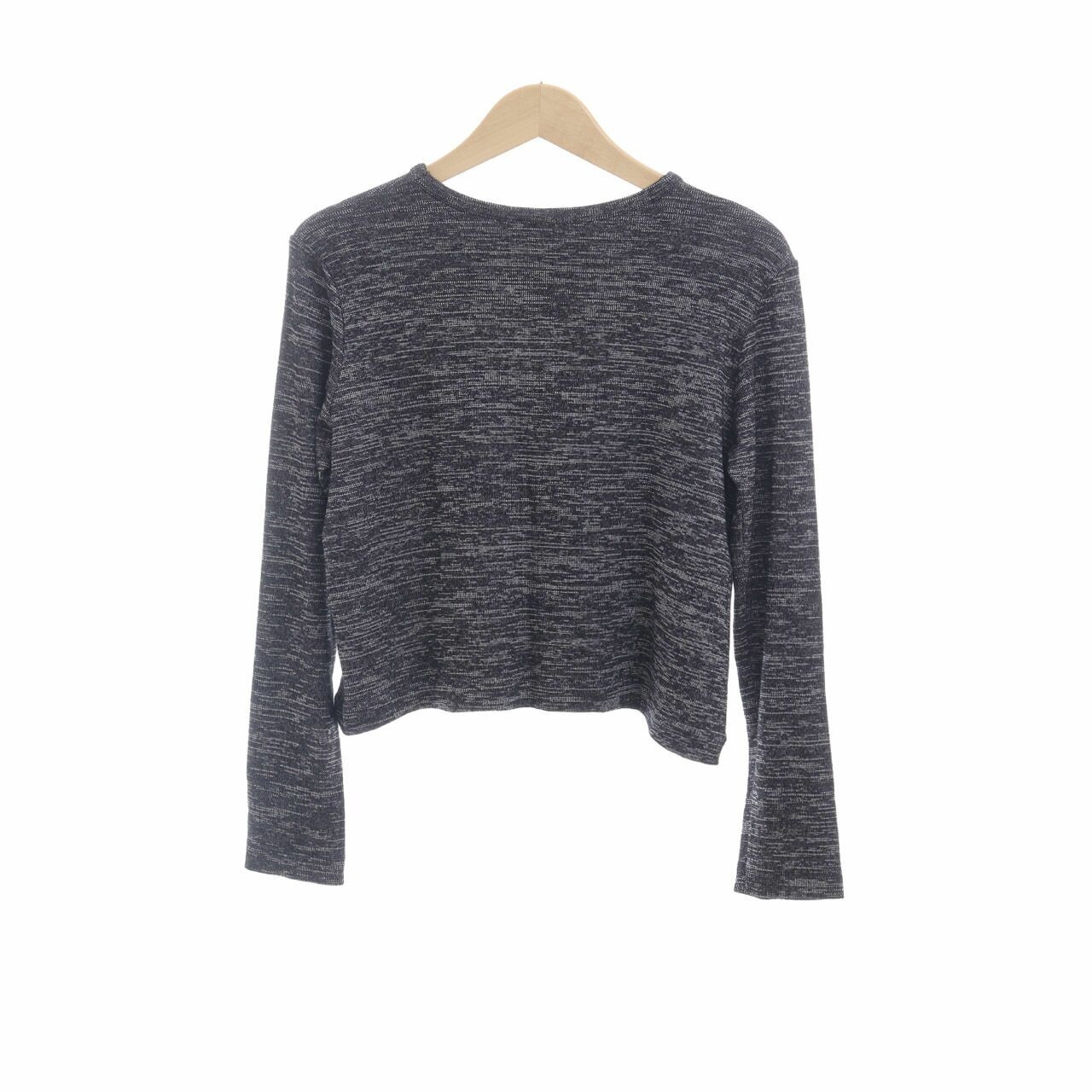 Zara Grey Crop Tweed Blouse