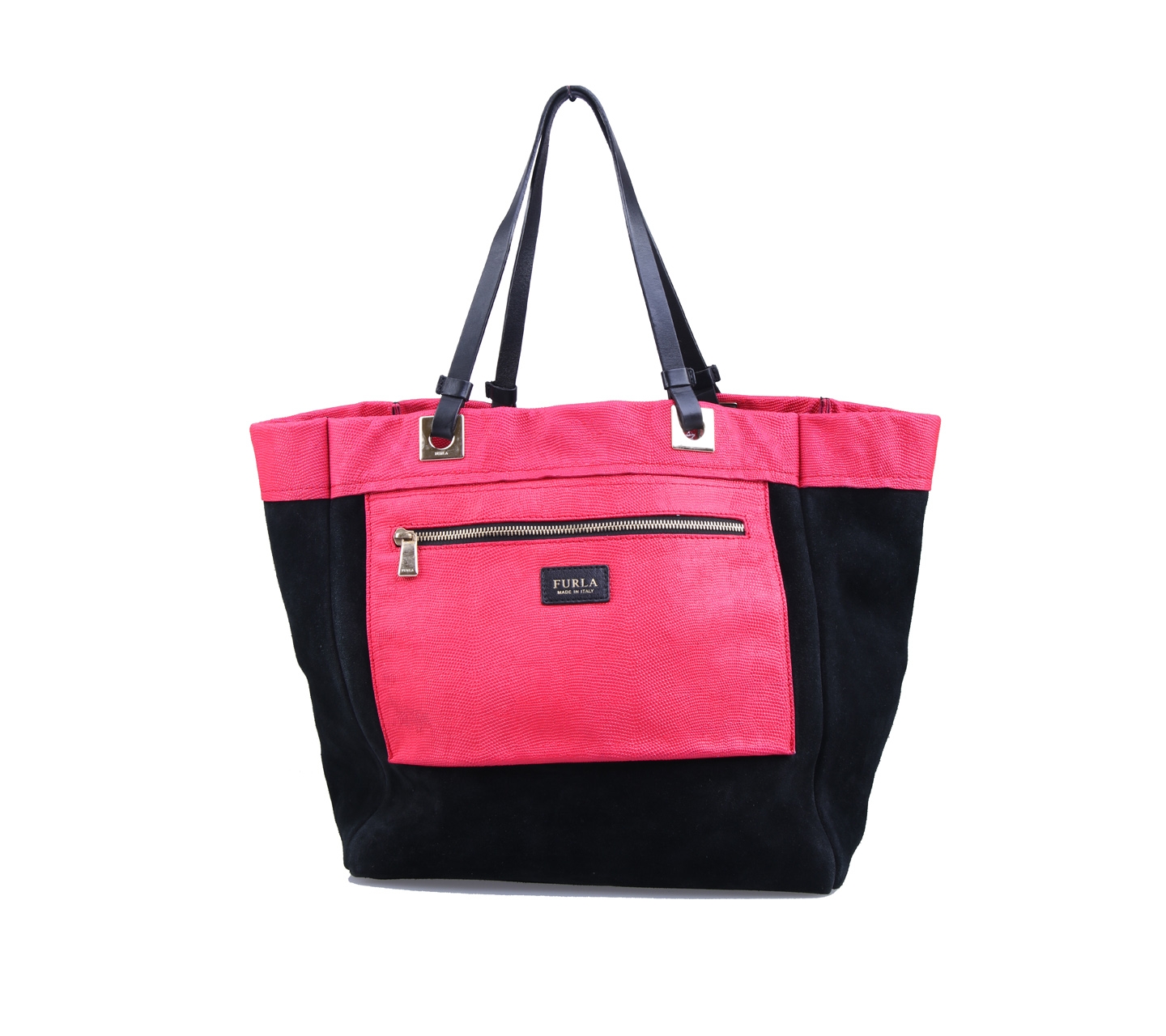 Furla Black And Pink Shoulder Bag