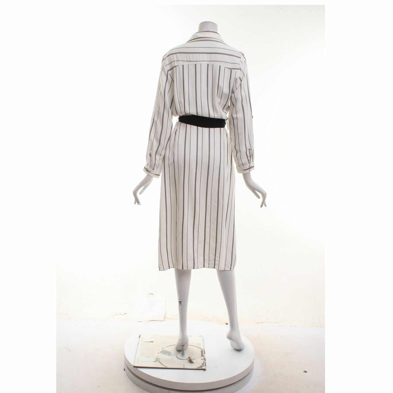 Zara White Stripes Midi Dress