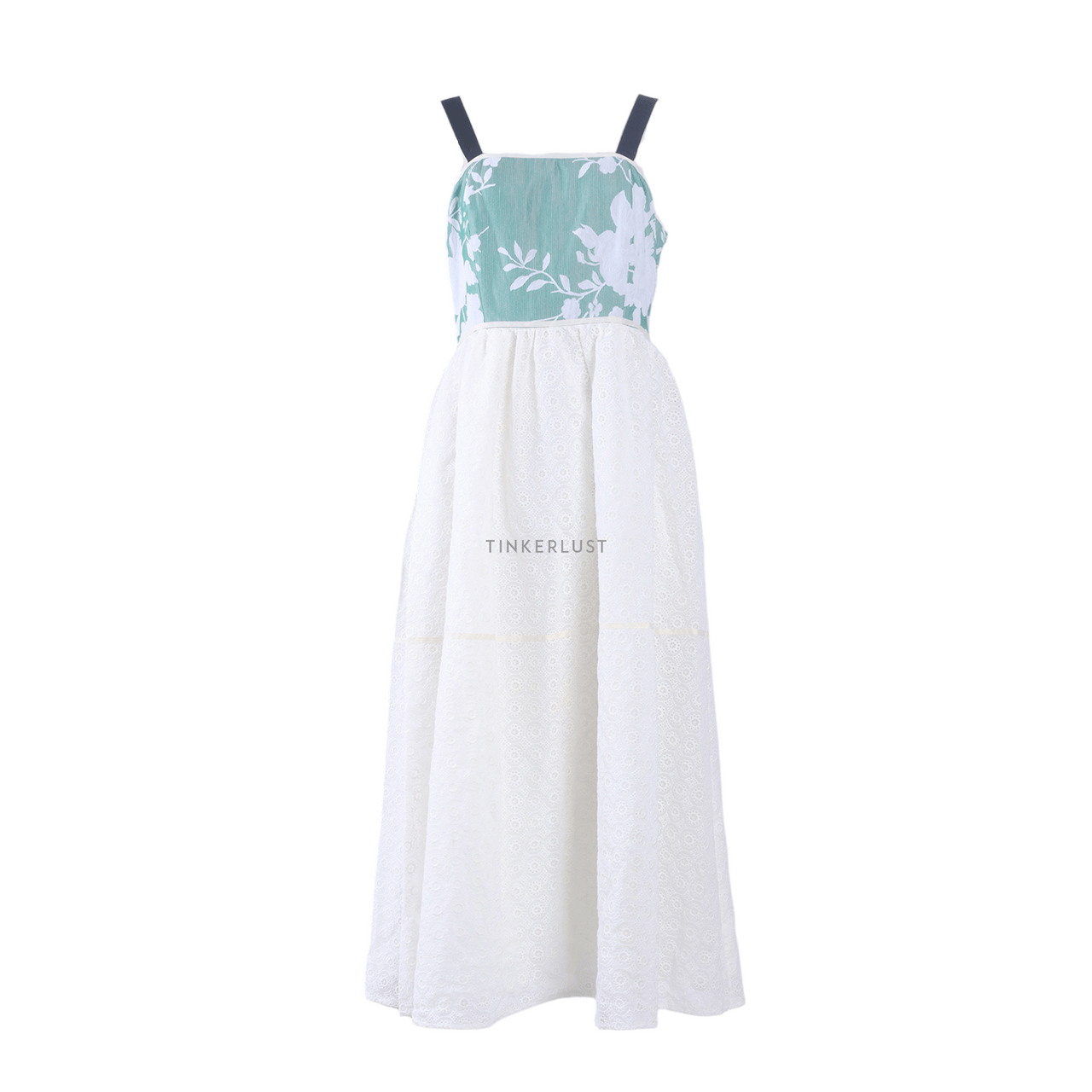 Love, Bonito Green & White Long Dress