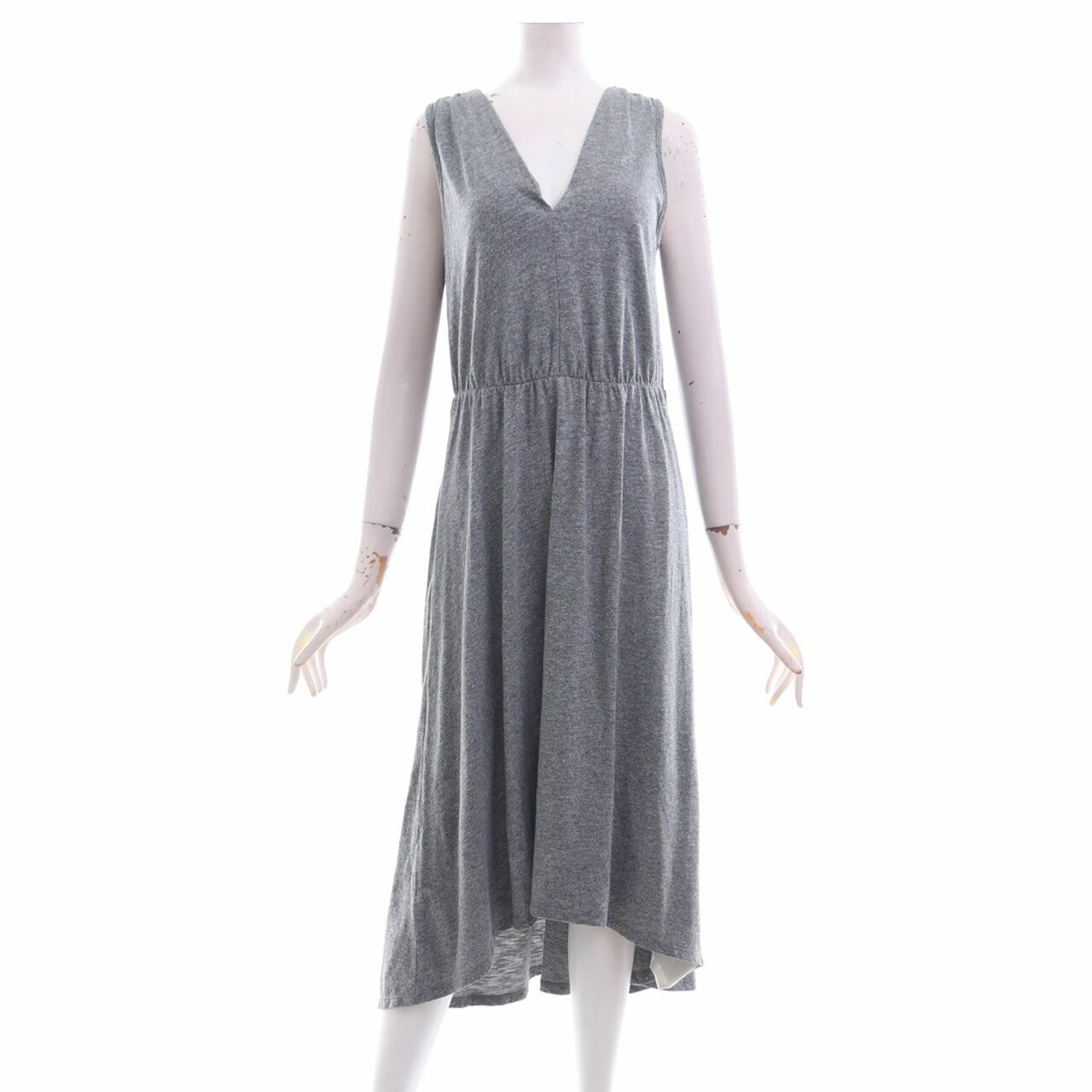 UNIQLO Grey V-Neck Midi Dress