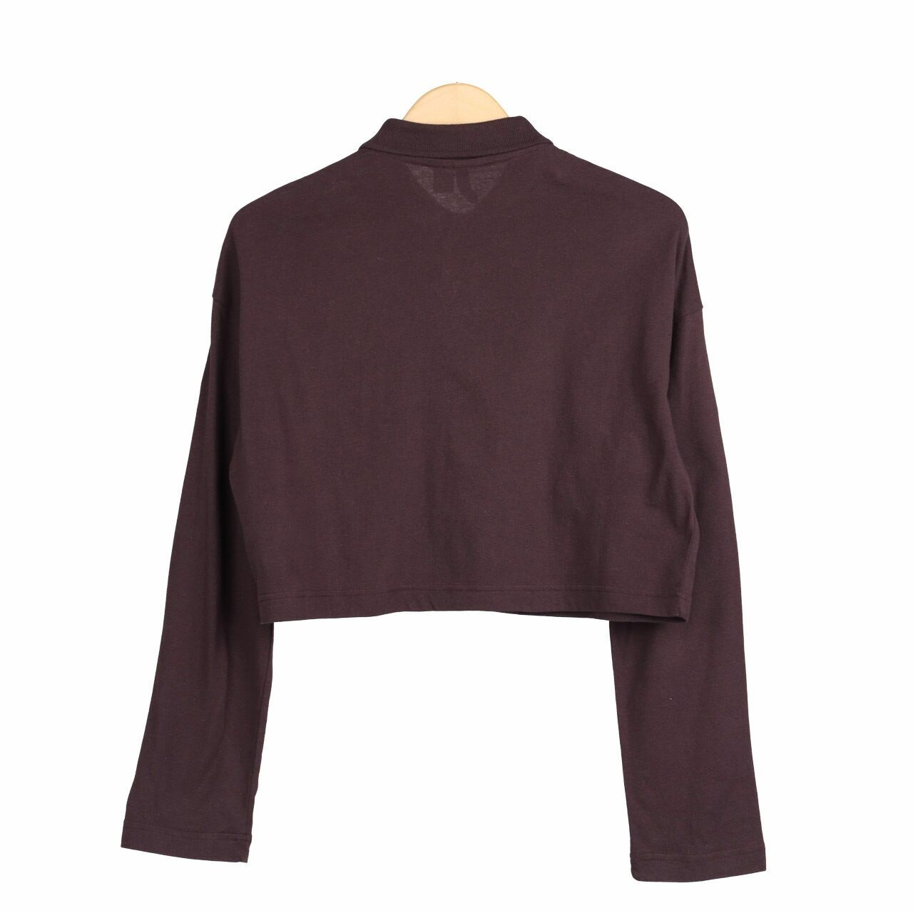 H&M Dark Brown Long Sleeve Polo Shirt