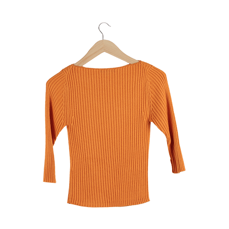 Orange Striped Sabrina Sweater